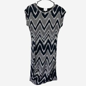 misa los angeles chevron print ruched mini dress